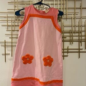The Beaufort Bonnet Company Pink Dress with Orange Trim
